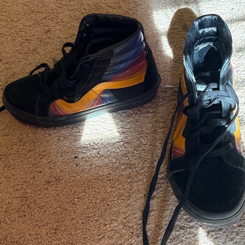 Vans Black and orange High-Top Sneakers